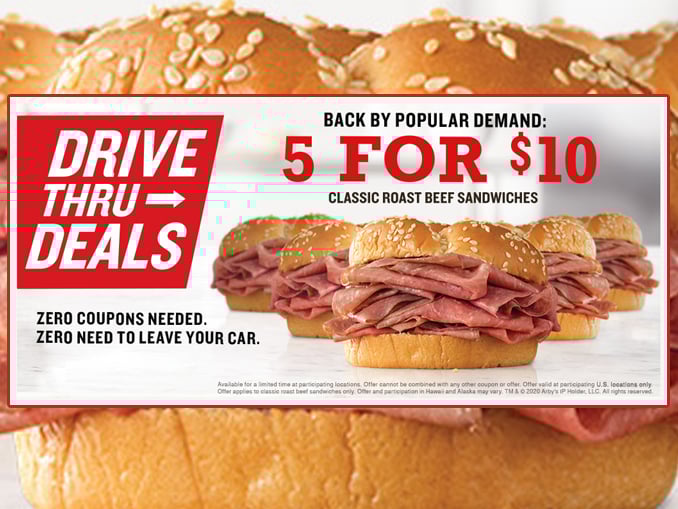 Arby’s-Extends-5-For-10-Classic-Roast-Beef-Sandwiches-Deal-Through-April-12-2020