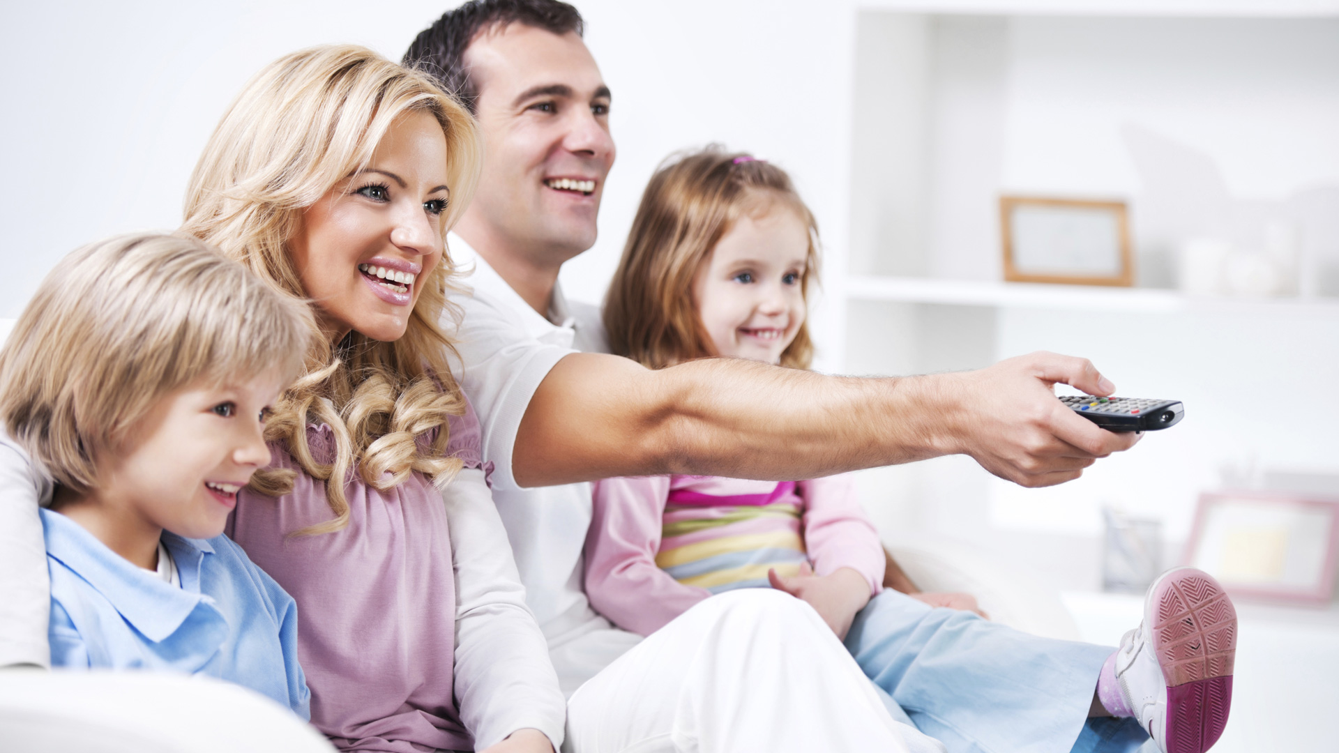 A family watching television